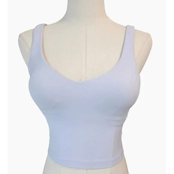 Lululemon Align Tank Light Blue V Neck Cropped Yoga Athletic Top Size 2 - Picture 3 of 9